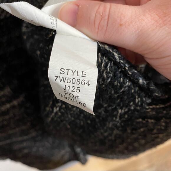 Lucky Brand Boho Printed Chunky Knit Oversized Open Front Cardigan Sweater Sz L - Picture 8 of 8